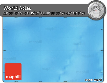 Physical Map of the Area around 54° 3' 9" N, 38° 10' 29" W