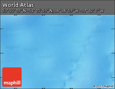 Physical Map of the Area around 54° 3' 9" N, 38° 10' 29" W