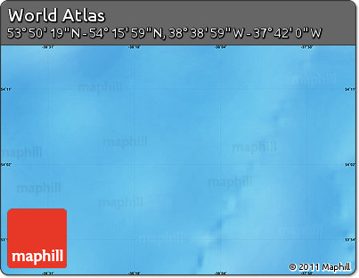 Physical Map of the Area around 54° 3' 9" N, 38° 10' 29" W