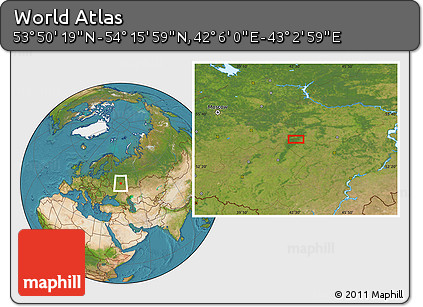 Satellite Location Map of the Area around 54° 3' 9" N, 42° 34' 30" E