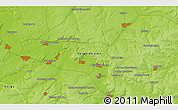 Physical 3D Map of the area around 54° 3' 9" N, 44° 16' 29" E