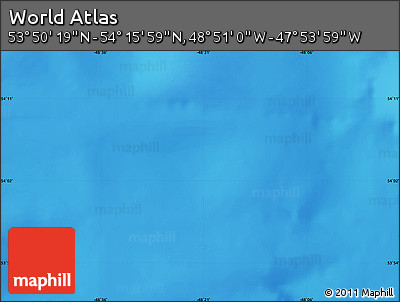 Physical Map of the Area around 54° 3' 9" N, 48° 22' 30" W