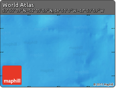 Physical Map of the Area around 54° 3' 9" N, 48° 22' 30" W