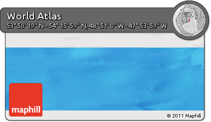 Shaded Relief Panoramic Map of the Area around 54° 3' 9" N, 48° 22' 30" W