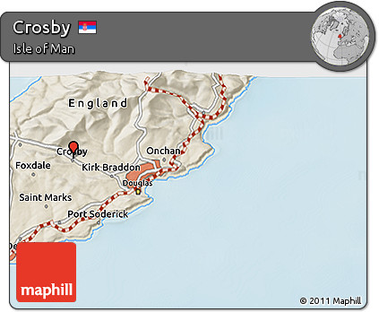 Shaded Relief 3D Map of Crosby