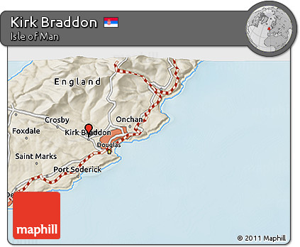 Shaded Relief 3D Map of Kirk Braddon
