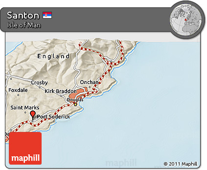 Shaded Relief 3D Map of Santon