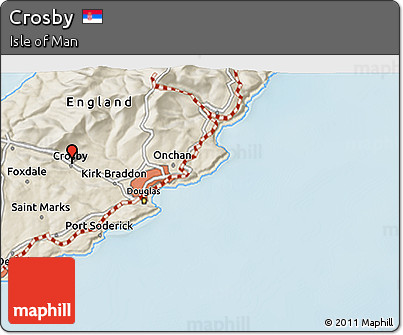 Shaded Relief 3D Map of Crosby
