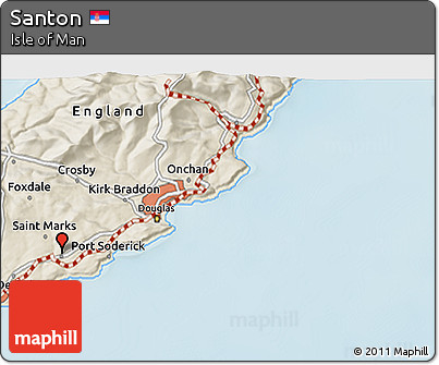 Shaded Relief 3D Map of Santon