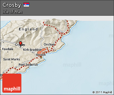 Shaded Relief 3D Map of Crosby