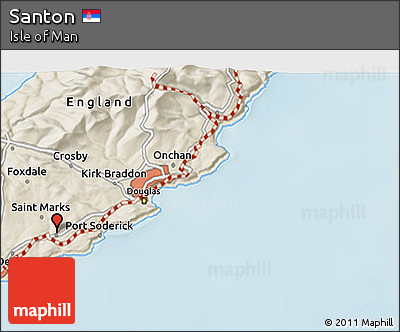 Shaded Relief 3D Map of Santon