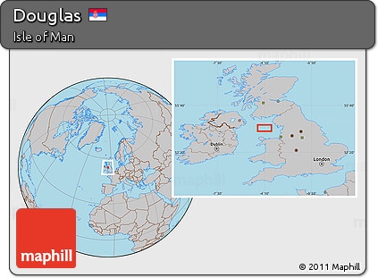 Gray Location Map of Douglas