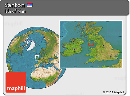 Satellite Location Map of Santon