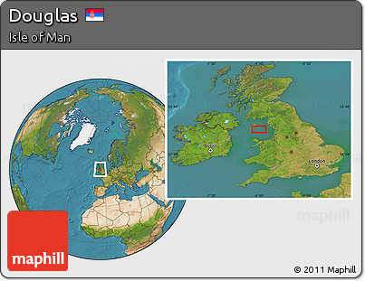 Satellite Location Map of Douglas