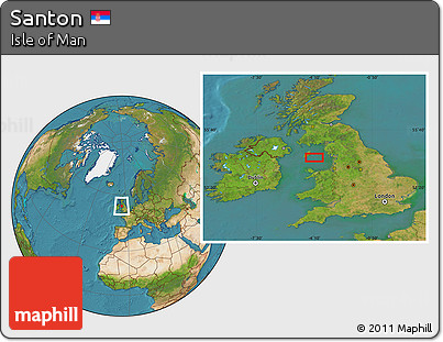 Satellite Location Map of Santon