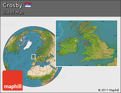 Satellite Location Map of Crosby