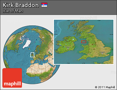 Satellite Location Map of Kirk Braddon