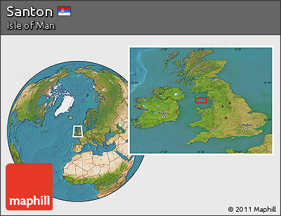 Satellite Location Map of Santon