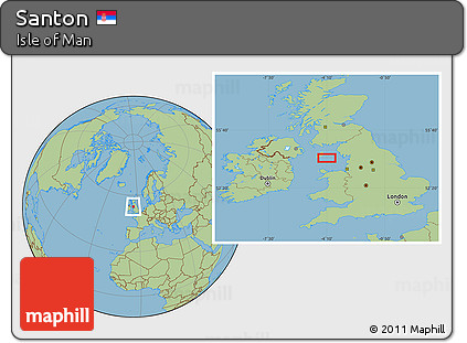 Savanna Style Location Map of Santon