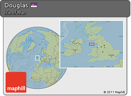 Savanna Style Location Map of Douglas, hill shading
