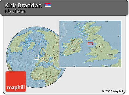 Savanna Style Location Map of Kirk Braddon, hill shading