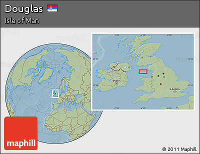 Savanna Style Location Map of Douglas, hill shading