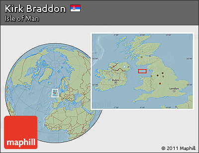 Savanna Style Location Map of Kirk Braddon, hill shading