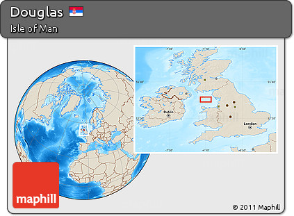 Shaded Relief Location Map of Douglas