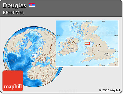 Shaded Relief Location Map of Douglas