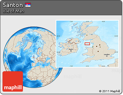 Shaded Relief Location Map of Santon