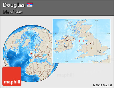 Shaded Relief Location Map of Douglas