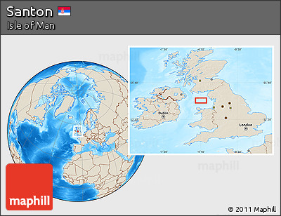 Shaded Relief Location Map of Santon