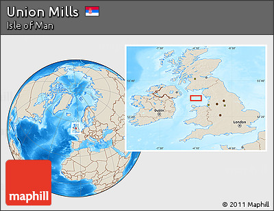 Shaded Relief Location Map of Union Mills