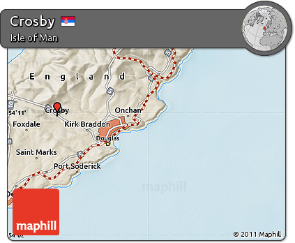 Shaded Relief Map of Crosby