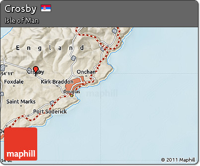 Shaded Relief Map of Crosby