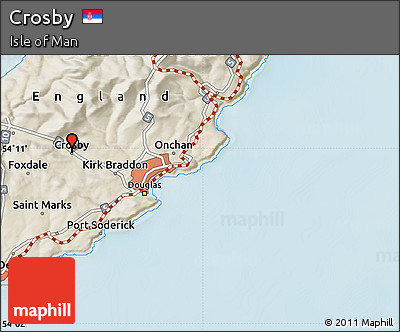 Shaded Relief Map of Crosby