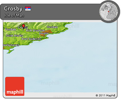 Physical Panoramic Map of Crosby