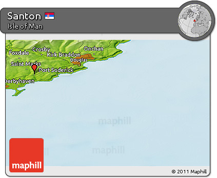 Physical Panoramic Map of Santon