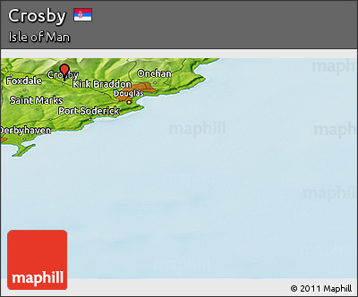 Physical Panoramic Map of Crosby