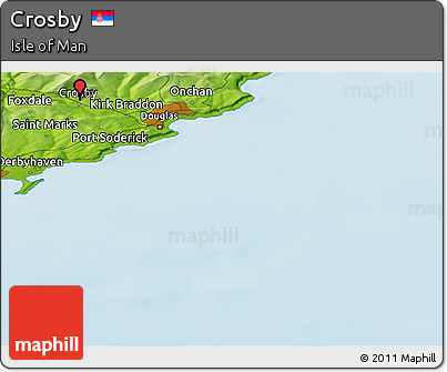 Physical Panoramic Map of Crosby