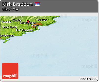 Physical Panoramic Map of Kirk Braddon