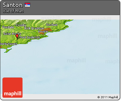 Physical Panoramic Map of Santon
