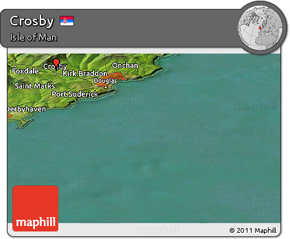Satellite Panoramic Map of Crosby