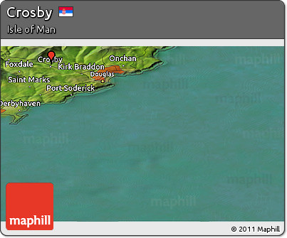 Satellite Panoramic Map of Crosby