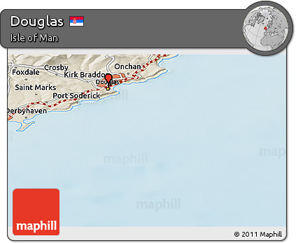 Shaded Relief Panoramic Map of Douglas