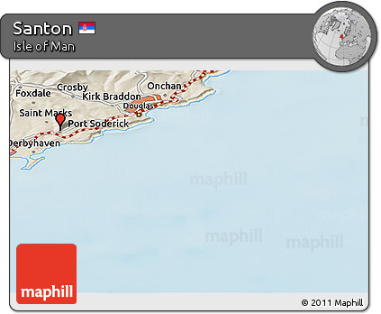 Shaded Relief Panoramic Map of Santon