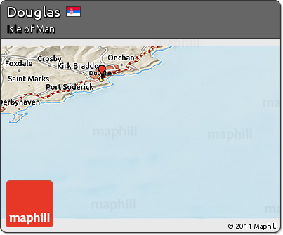 Shaded Relief Panoramic Map of Douglas