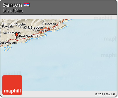 Shaded Relief Panoramic Map of Santon