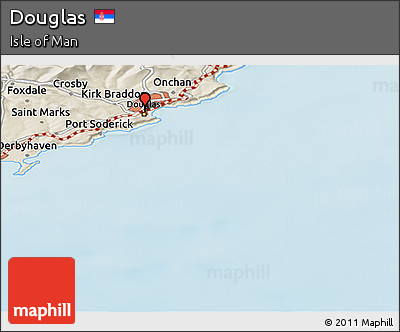 Shaded Relief Panoramic Map of Douglas
