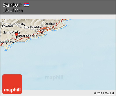 Shaded Relief Panoramic Map of Santon
